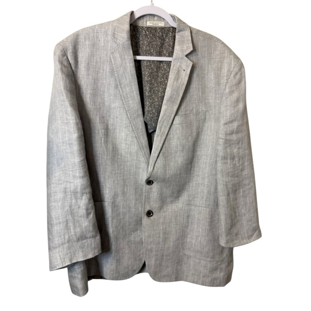 Men's Light Gray Linen-Blend Sport Coat Blazer - Unbranded